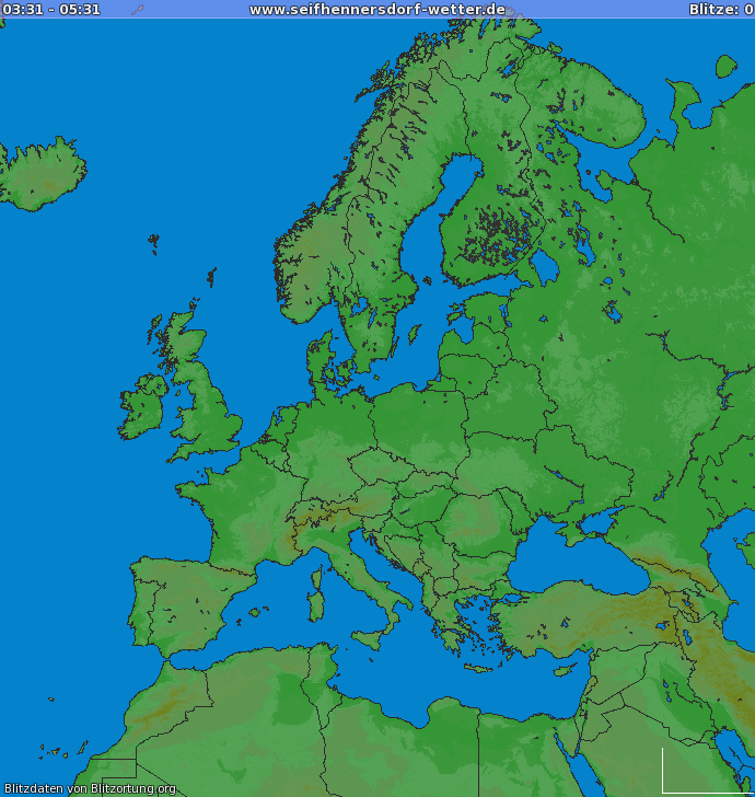 Lightning map Europe 2020-08-03 15:04:20